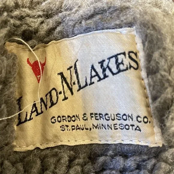 Men's WOOL SHEEPSKIN Plaid Coat LAND-N-LAKES Coat Vintage Men's Sheepskin Jacket